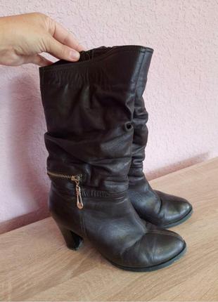 Жіночі зимові шкіряні чоботи, черевики, сапоги, сапожки