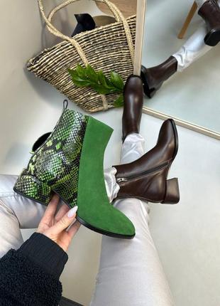 Ботинки из натуральной итальянской кожи и замши женские6 фото