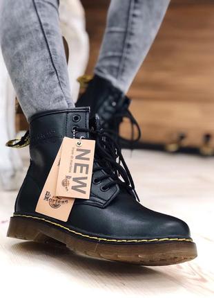 Жіночі осіннь/весна чорні ботинки мартінс dr martens 1460 black, женские сапоги демісезон