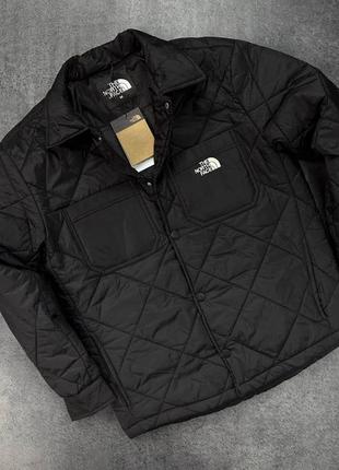 Мужская куртка The North Face на осень в черном цвете качественного материала, стильная и удобная стеганная куртка на каждый день