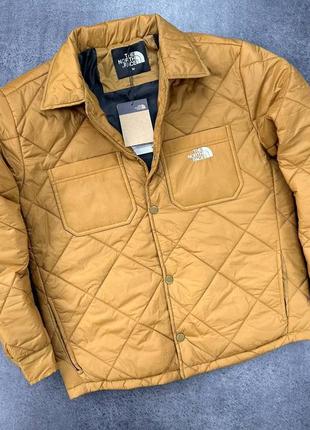 Мужская куртка The North Face на осень в кофейном цвете качественного материала, стильная и удобная стеганая куртка на каждый день