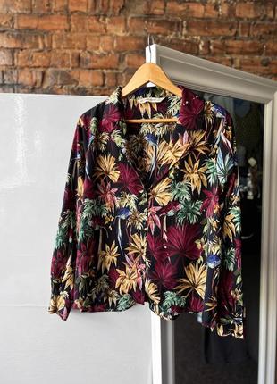 Zara basic women's floral blouse женская блуза3 фото