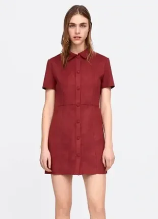Платье из искусственной замши zara,p. s
