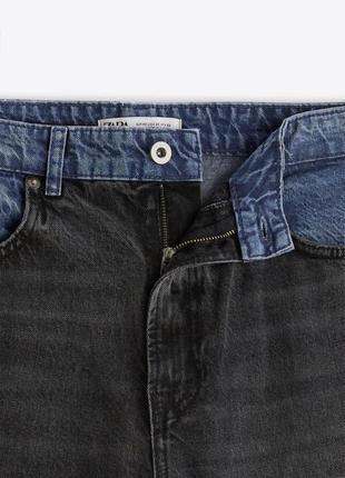 Дуже круті чоловічі джинси straight fit у стилі печворк від zara. можна на підлітка4 фото