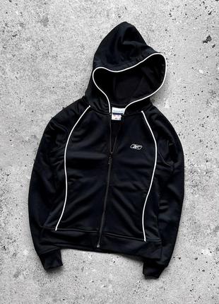 Reebok vintage women’s black lightweight full zip track jacket винтажная олимпийка, куртка