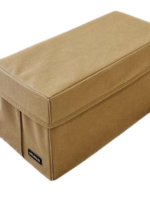 Текстильная коробка для хранения с крышкой s - 34*16*16 см (бежевый)