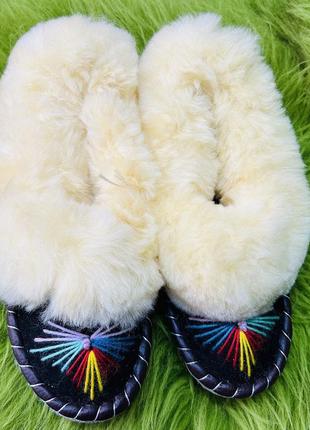 Закопанки, хутряні жіночі капці, капці з овечої вовни