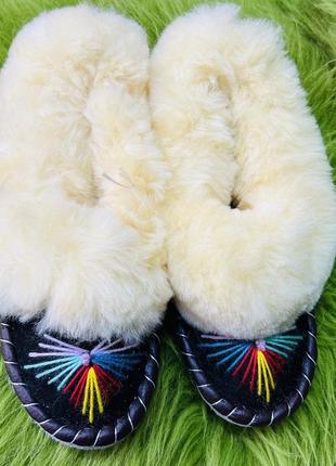Закопанки, хутряні жіночі капці, капці з овечої вовни