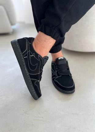 🖤nike air jordan 1 retro low x travis scott black🖤 кроссовки мужские черные найк джордан, кроссовки мужское черное джордан 19 фото