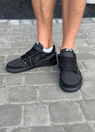 🖤nike air jordan 1 retro low x travis scott black🖤 кроссовки мужские черные найк джордан, кроссовки мужское черное джордан 15 фото