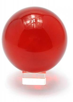 Хрустальный шар  красный на подставке 11 см 28863