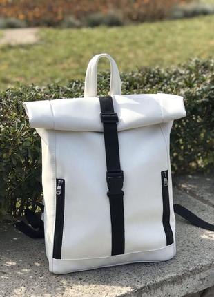 Женский белый рюкзак-ролл для путешествий