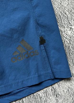 Крутые, оригинальные спортивные шорты adidas blue5 фото