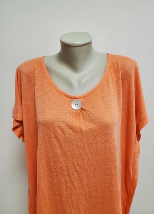 Шикарная брендовая трикотажная льняная блузка свободного фасона3 фото