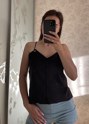 Блуза , майка замшева чорна bershka