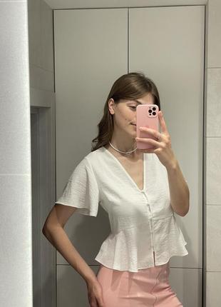 Белая блуза-топ4 фото