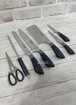 Набор кухонных ножей на крутящейся подставке (8 предметов)3 фото