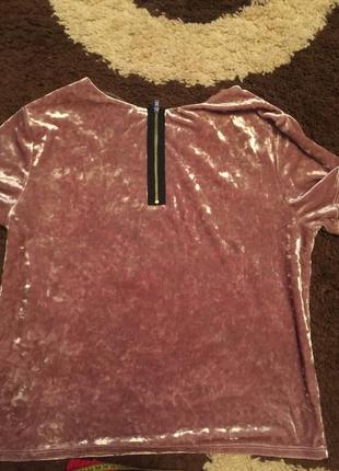 Футболка блуза оксамитова рожевий колір3 фото