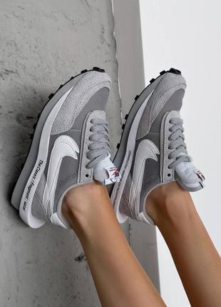 Кроссовки nike sacai grey1 фото