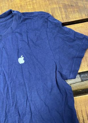 Женская хлопковая футболка apple (эпл срр идеал оригинал сине-белая)5 фото
