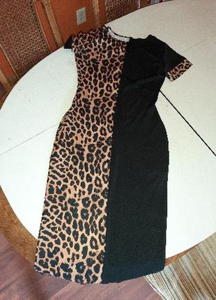 Ефектне плаття максі леопардовий принт 2 кольори3 фото