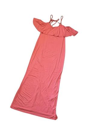 Платье макси длинное розовое летнее вискоза1 фото