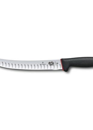 Кухонний ніж м'ясника victorinox fibrox butcher dual grip 25 см чорно-червоний (5.7223.25d)