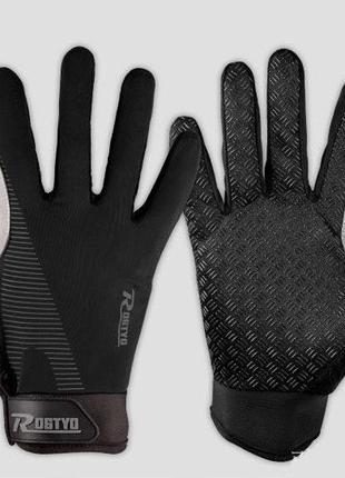 Вело мото лижні рукавиці rogtoy сенсорні для смартфону спортивні m чорні (43135313)