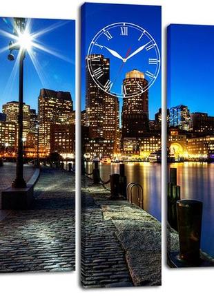 Настінний годинник-картина на полотні декор карпати 80x120 см (chf9)