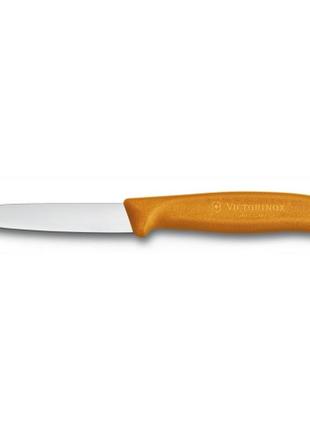 Кухонний ніж victorinox swissclassic для нарізування 80 мм жовтогарячий (6.7606.l119)