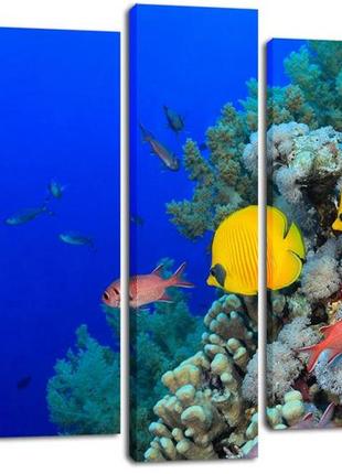 Настінний годинник-картина на полотні декор карпати 80x120 см (chf31)