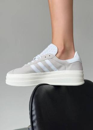 Adidas gazelle grey white кросівки3 фото