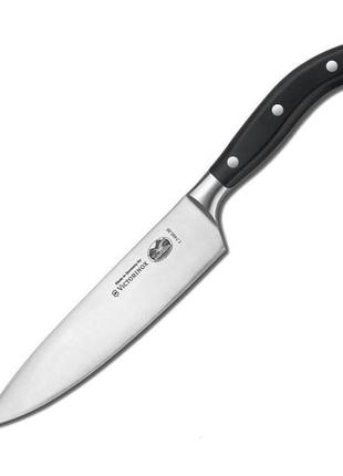 Кухонний кований ніж victorinox grand maitre кухарський 20 мм у подарунковій коробці чорний (7.7403.20g)1 фото