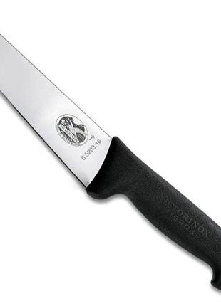 Кухонний ніж м'ясника victorinox fibrox butcher 16 см чорний (5.5203.16)