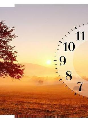 Настінний годинник на полотні декор карпати p-309 степп (fbik67862)