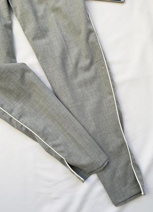 Брюки, штаны, серые, базовые, светлые, с лампасами, bonita3 фото