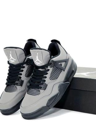 Мужские кроссовки nike air jordan 4 retro grey black 41-42-43-44-45