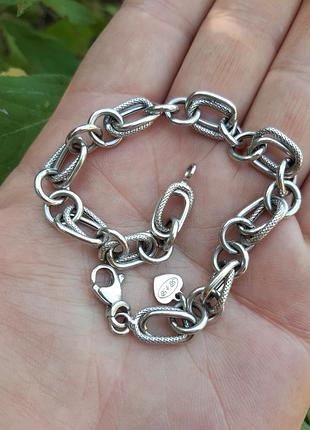 Браслет белое золото 750проба, маркировка бренда, европа