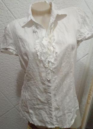 Блуза белая лен trasy m.1 фото