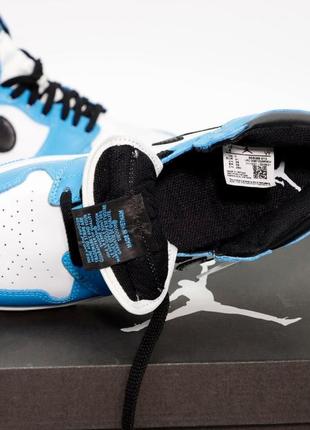 Женские кроссовки nike air jordan 1 high blue white black 36-37-38-39-40-418 фото