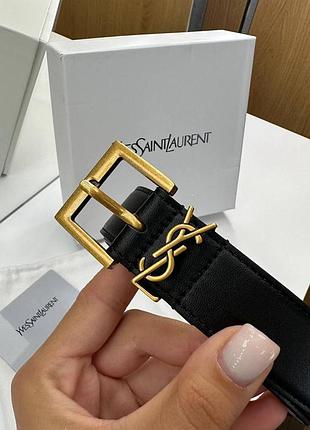 Ремінь в стилі ysl шкіра золото срібло