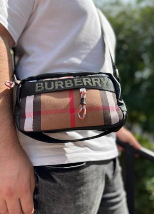 Барсетка burberry vintage check bonded cotton сумка в клетку кросс боди женская / мужская