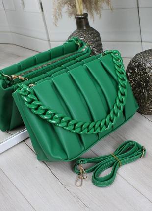 Зелена жіноча сумка топ модель4 фото