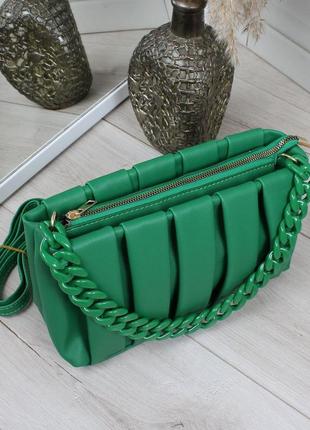 Зелена жіноча сумка топ модель2 фото