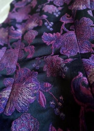 Платье мини коктейльное жаккард с вышивкой цветочный принт в стиле барби3 фото