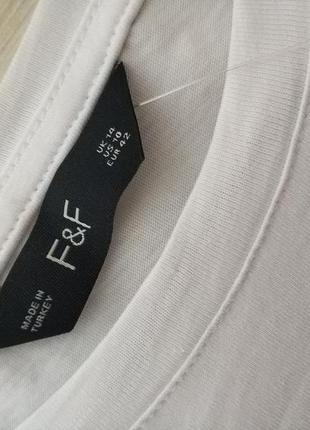Стильная блузка блузка футболка белая распродаж sale бренд f&amp;f, р.147 фото