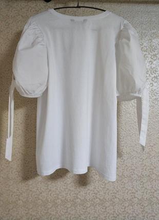 Стильная блузка блузка футболка белая распродаж sale бренд f&amp;f, р.142 фото