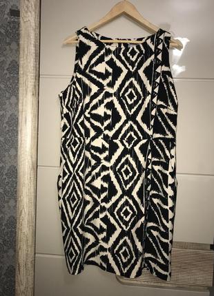 Платье с оригинальным геометрическим принтом вискоза зара zara mango h&amp;m mohito