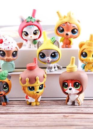 Літл пет шоп littlest pet shop набір фігурок дитячі фігурки 8шт нові 6см пвх