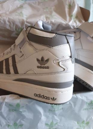 Adidas forum high  •white grey•3 фото